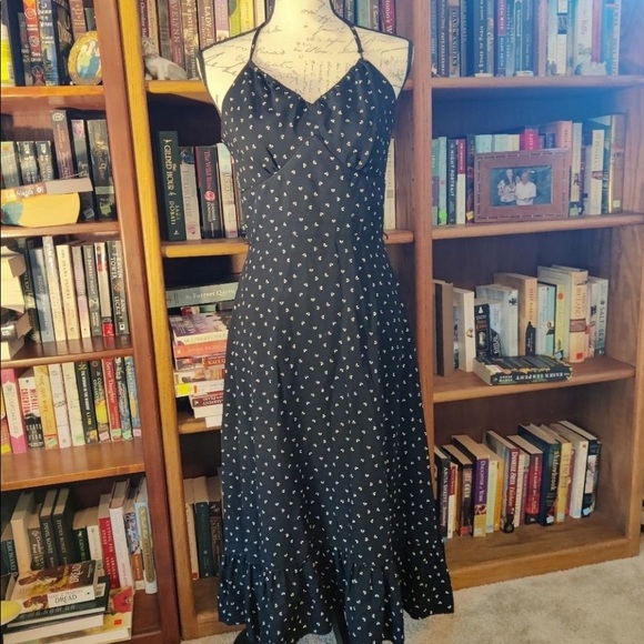 vintage 70s Candi Jones halter dress little ditzy bows - Picture 6 of 16